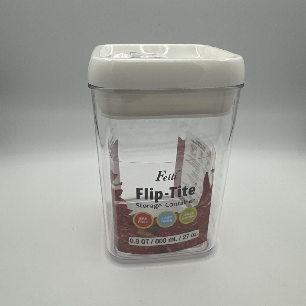 Felli Flip Black Tite Storage Container 1 PC Airtight Lid 3.4 Cups/800 Ml
